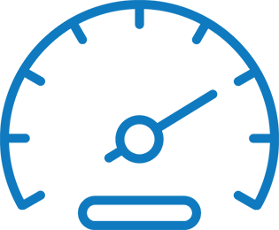 Blue odometer graphic in a modern rounded lineart style.