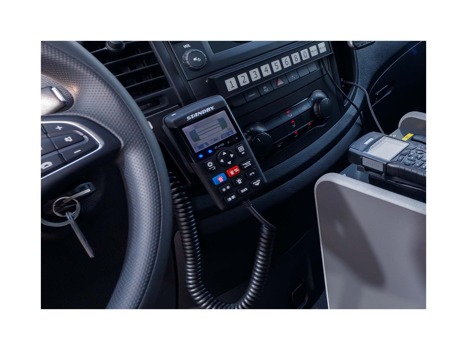 BT-H 100 Handset In Situ on Centre Console