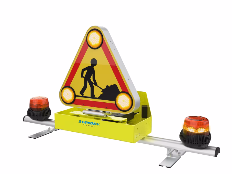 Barre de signalisation éclair triflash Gyroled à relevage électrique