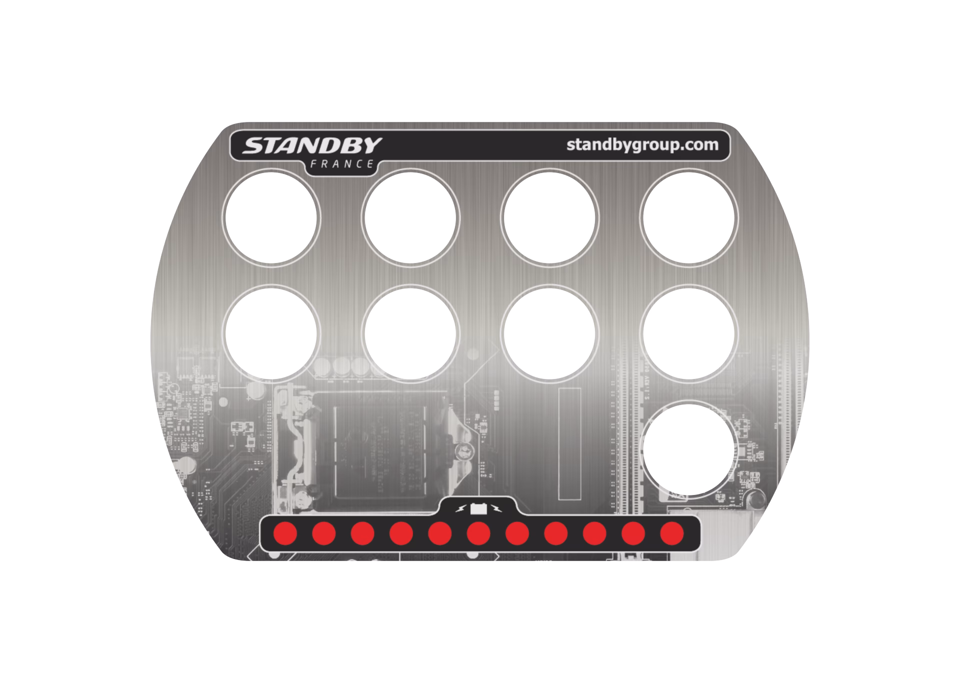 Lexan pour boitier de commande 8 touches