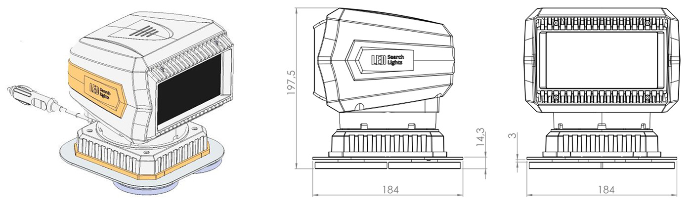 Schema - projecteur laser magnétique