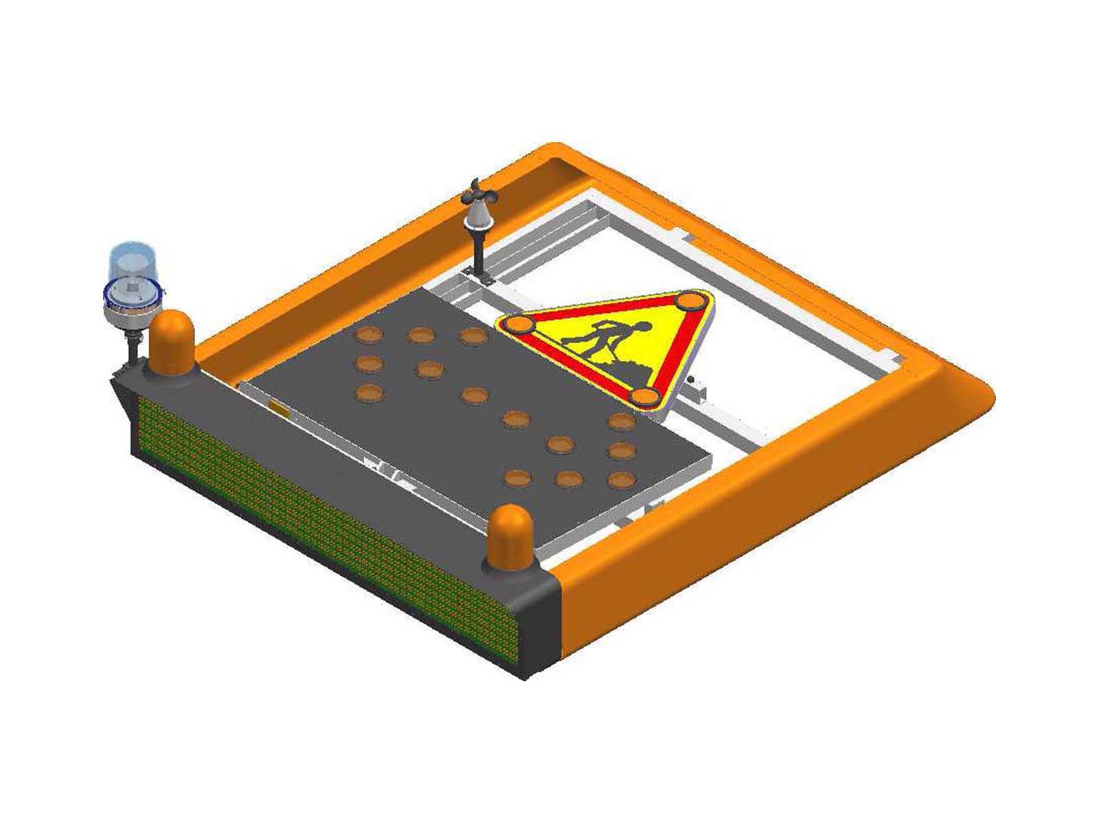 Ensemble de toit NORA pour signalisation sur véhicule avec châssis L orange