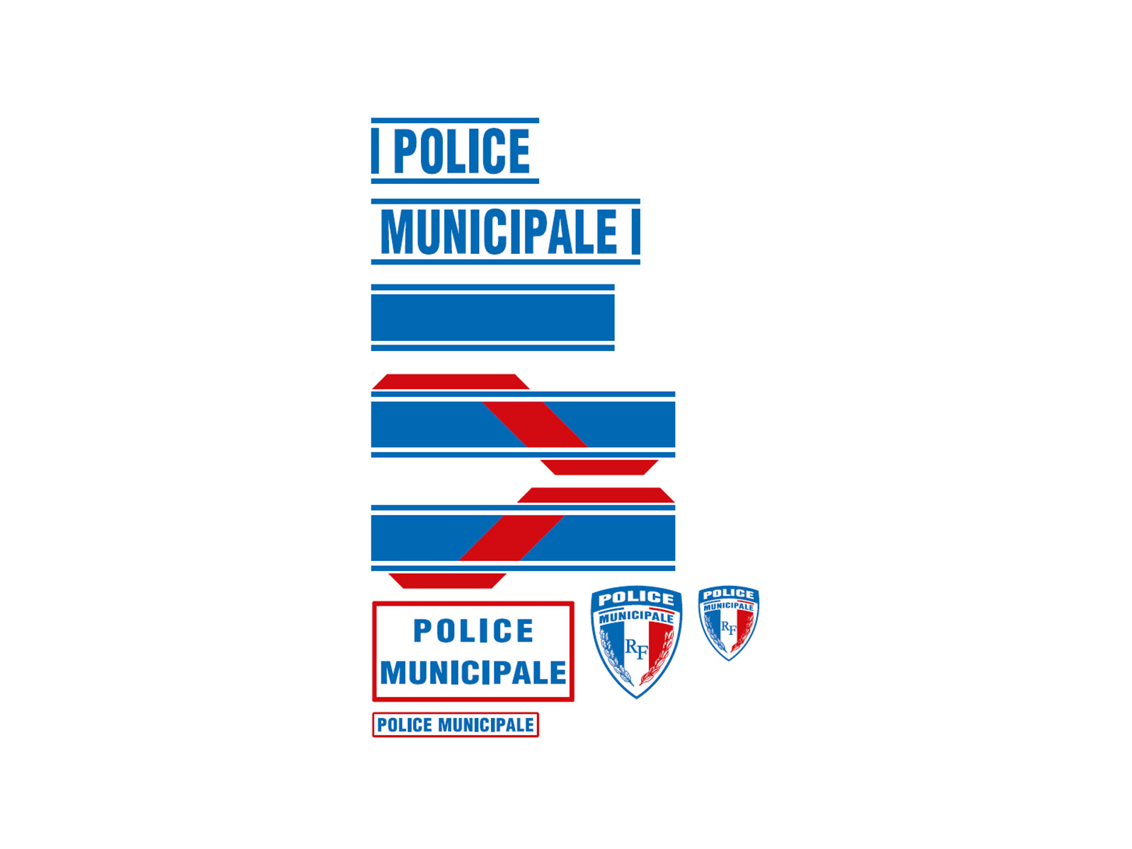 Kit complet sérigraphie police municipale véhicule utilitaire