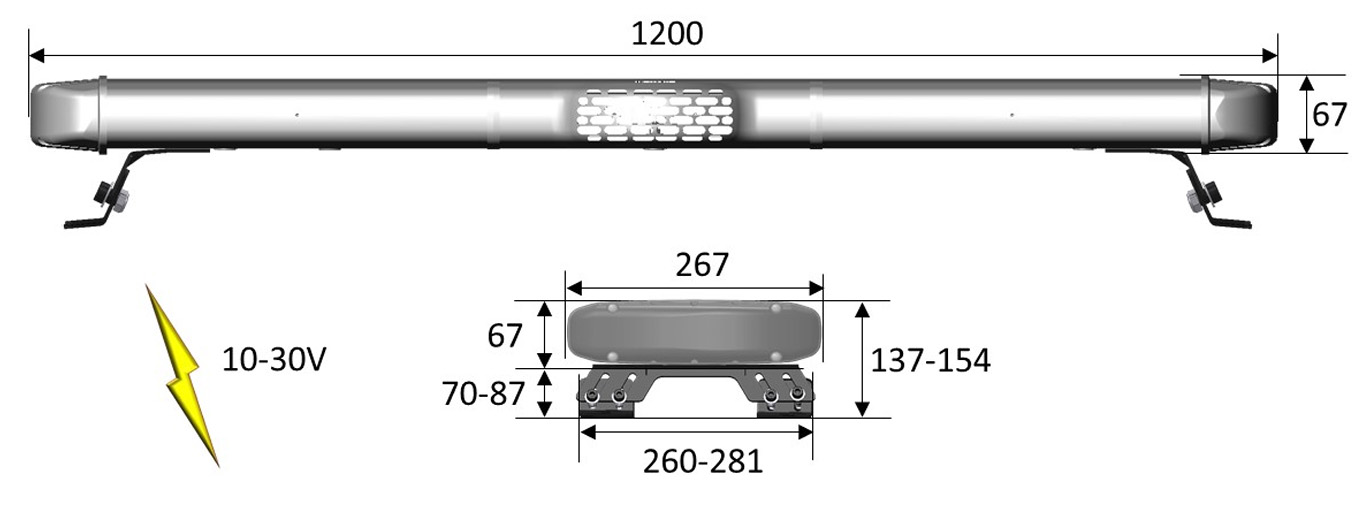 Schema - dimensions rampe VEGA autoroute