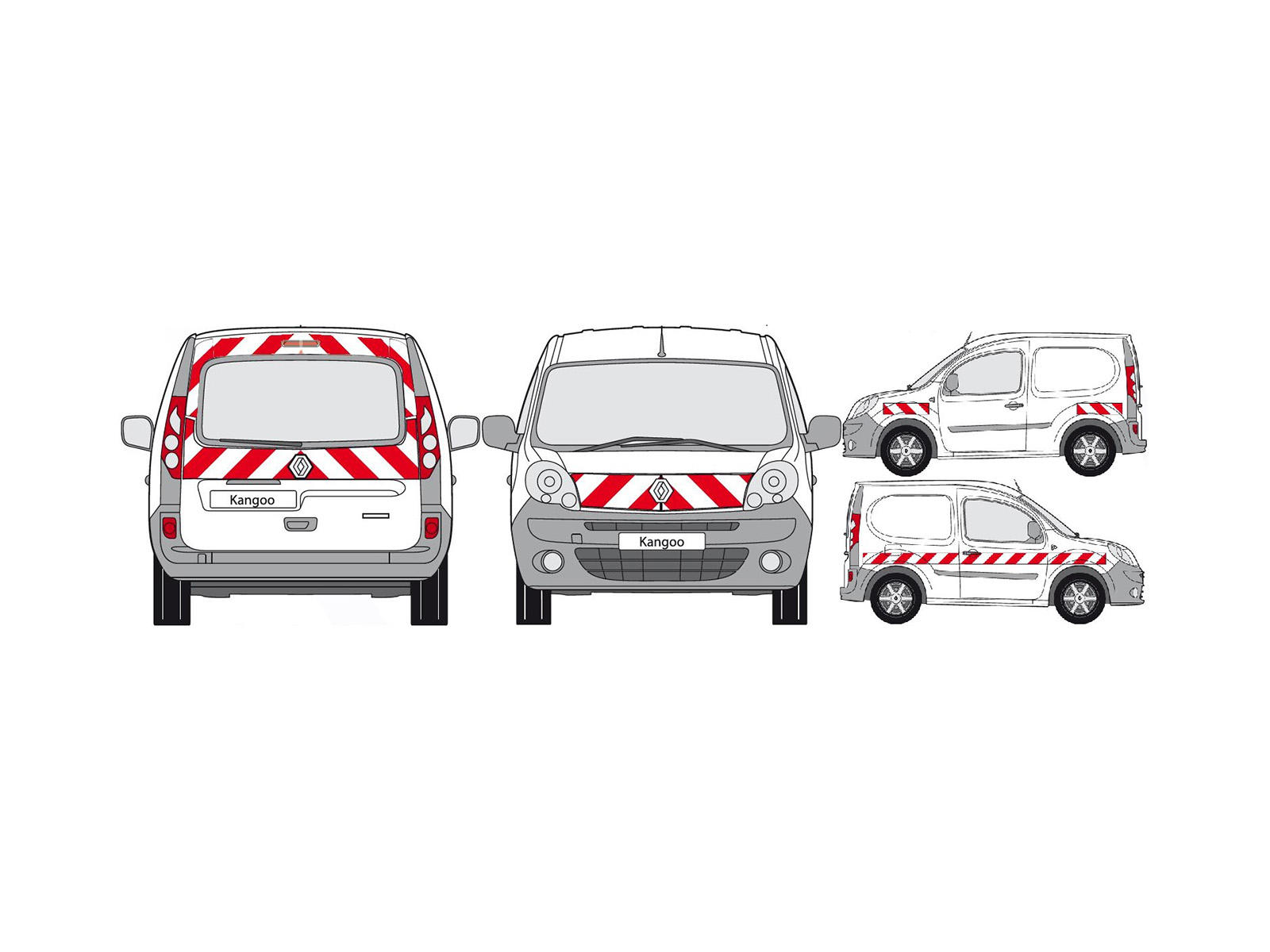 Rouleau de sérigraphie blanc et rouge pour balisage et signalisation sur véhicule