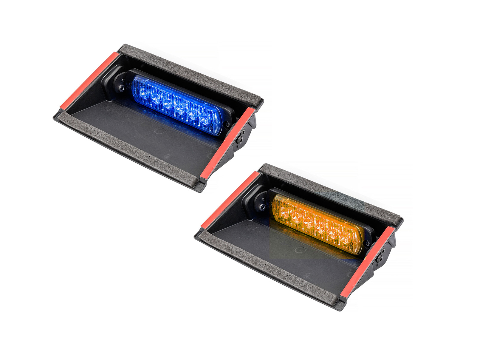 Feux L52 fixation pare brise velcro bleu orange