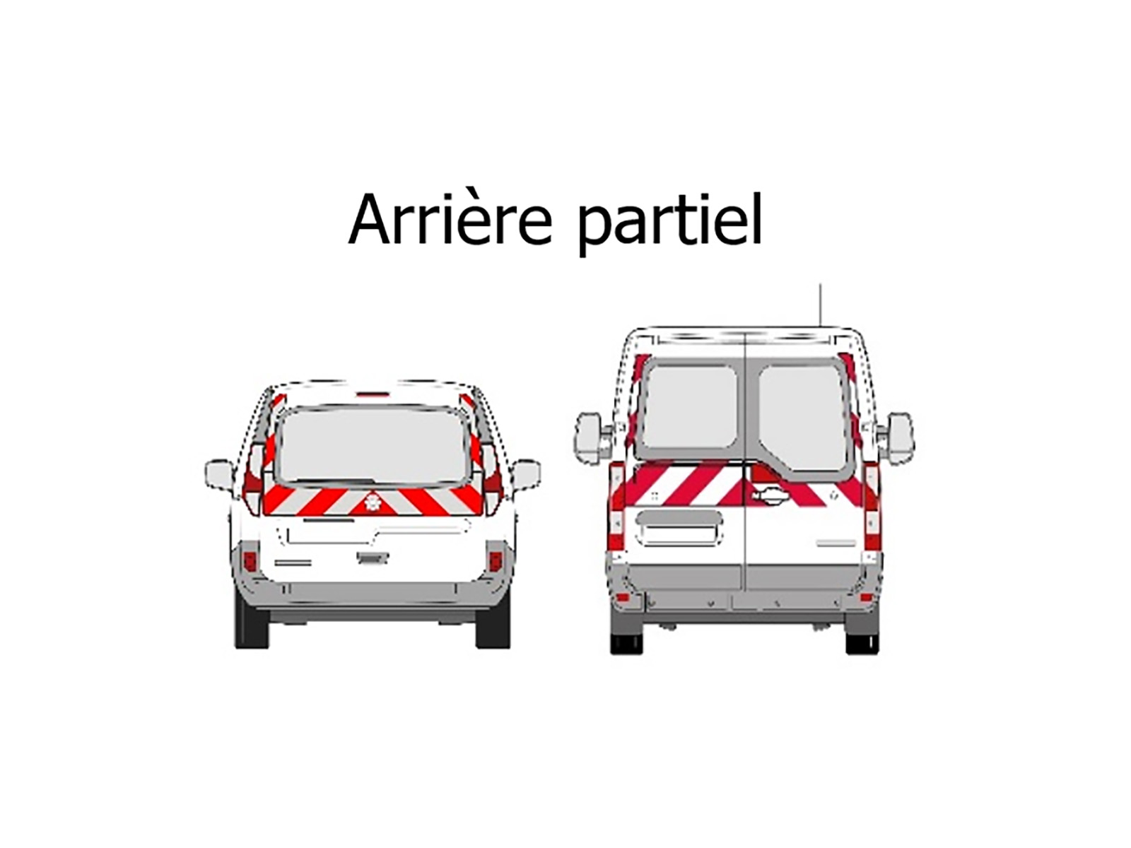 Kit prédécoupés rouge blanc arrière partiel