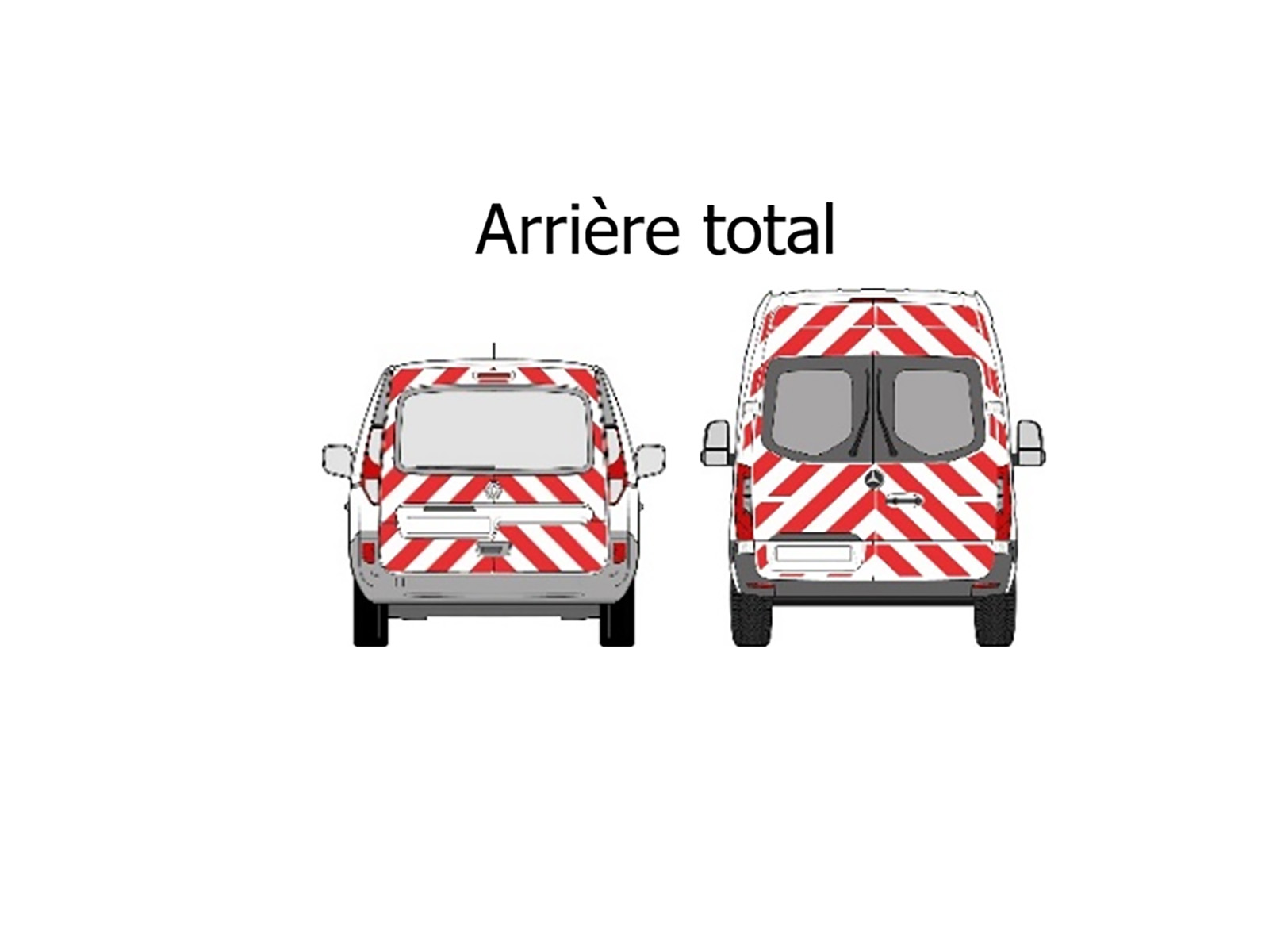 Kit prédécoupés rouge blanc arrière total