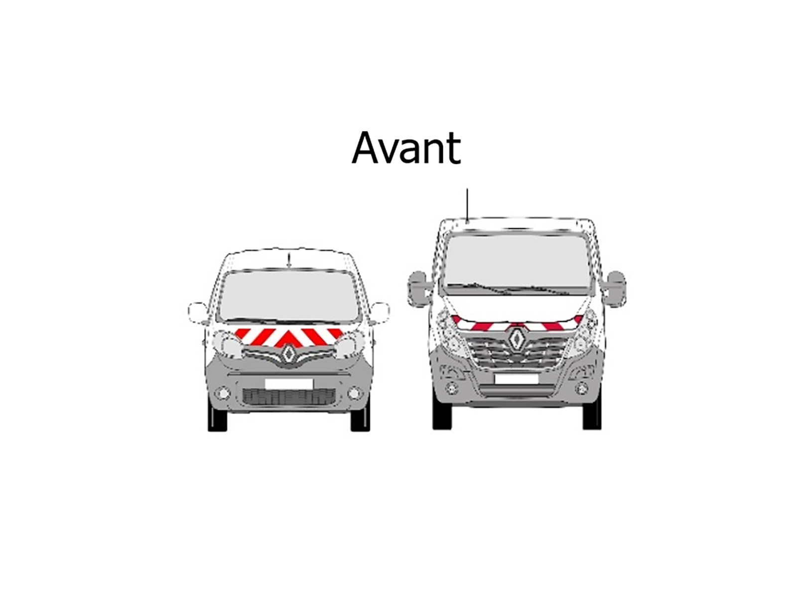 Kit prédécoupés rouge blanc avant