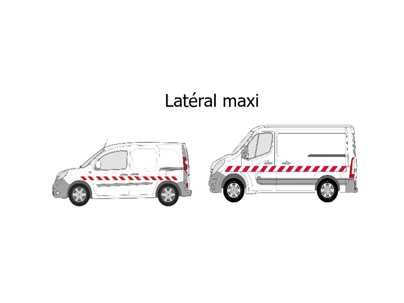 Kit prédécoupés rouge blanc latéral maxi