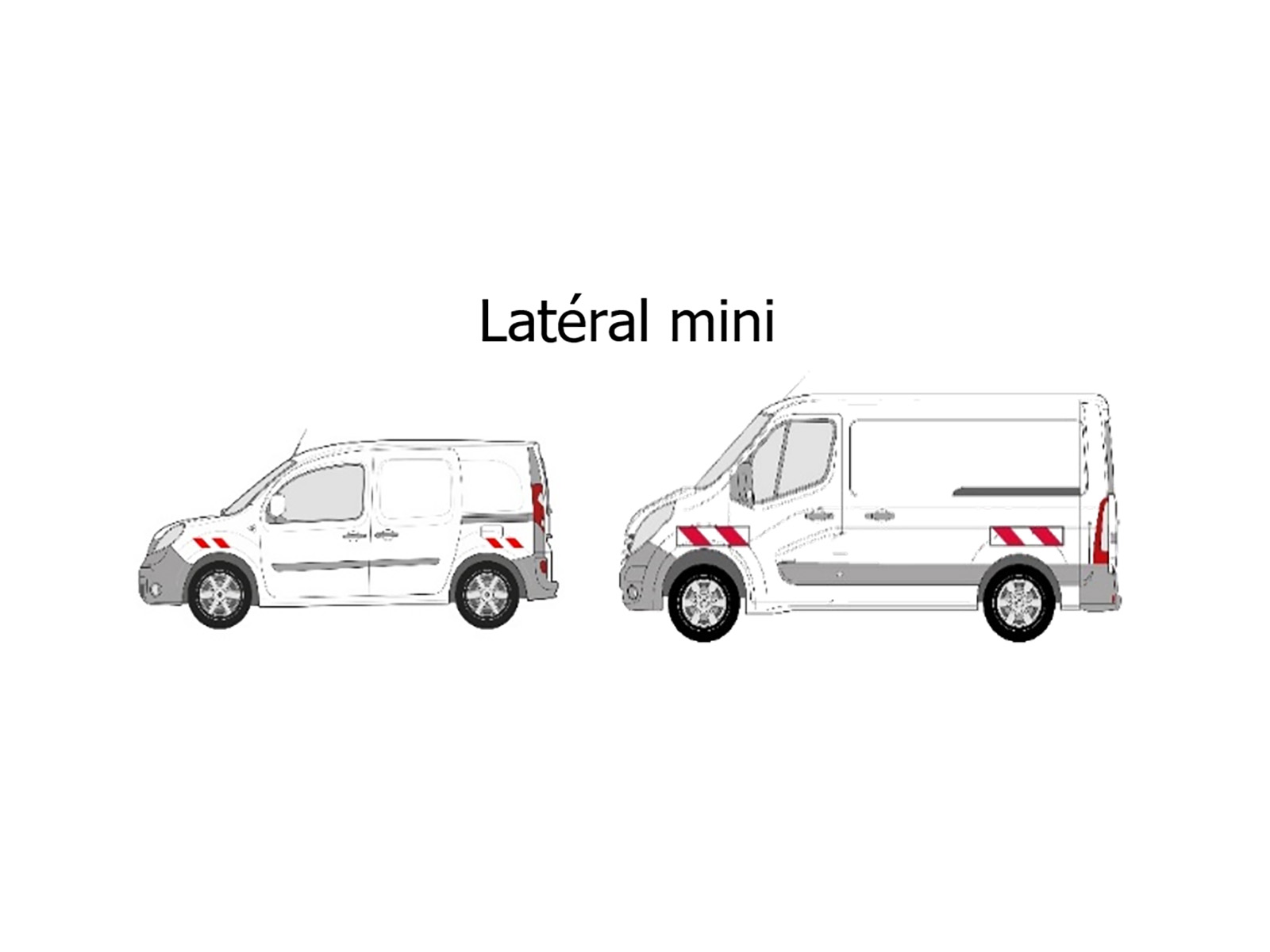 Kit prédécoupés rouge blanc latéral mini