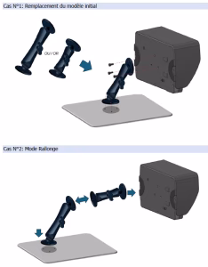 installation rallonge bras articulé boitier graphique XXL