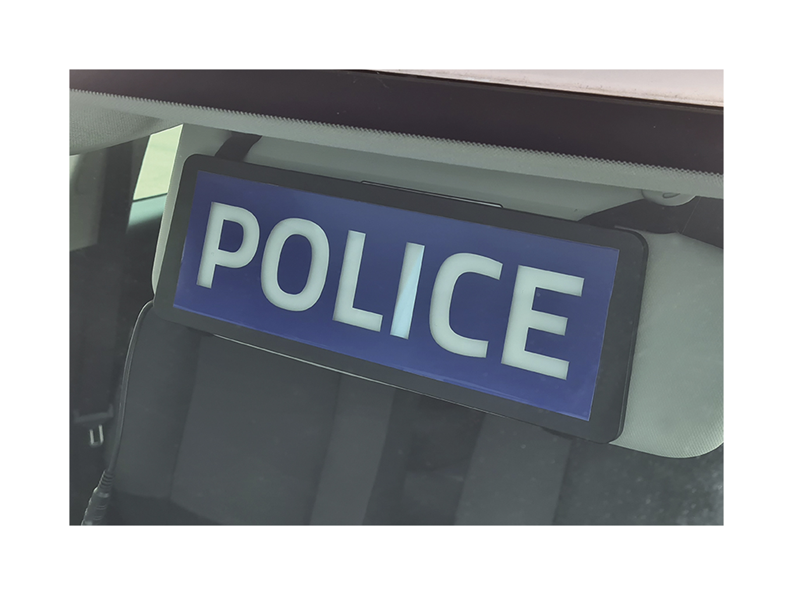 Safe Responder X - LED Visor Sign Police In Situ on Visor Unlit