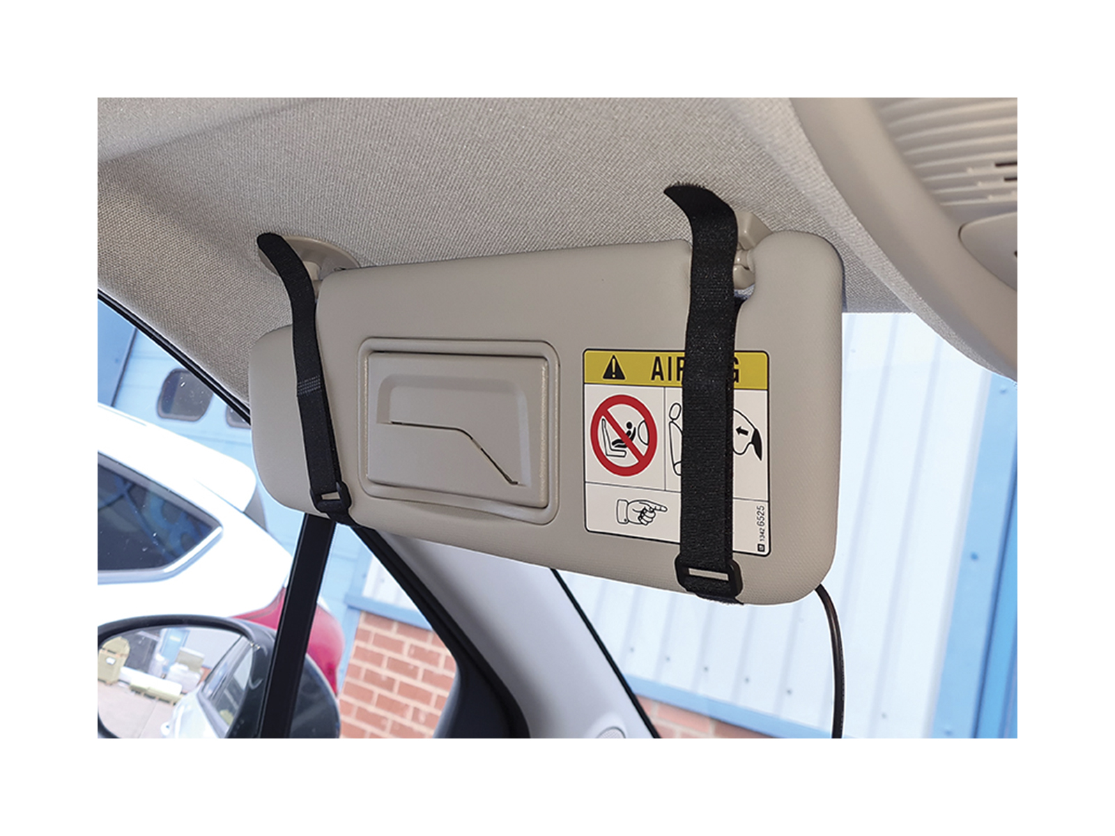 Safe Responder X - LED Visor Sign Straps In Situ on Visor