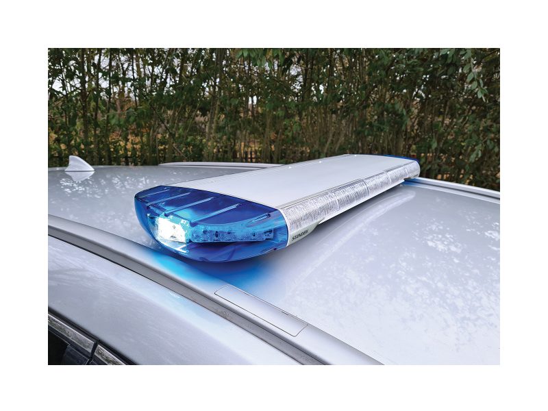 W3 Lightbar Alley Light Lit on roof of silver car