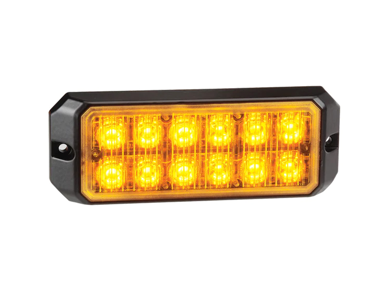 Mini Stealth - 12-Way Double Stacked (MS26) Amber Lit Front Angle View