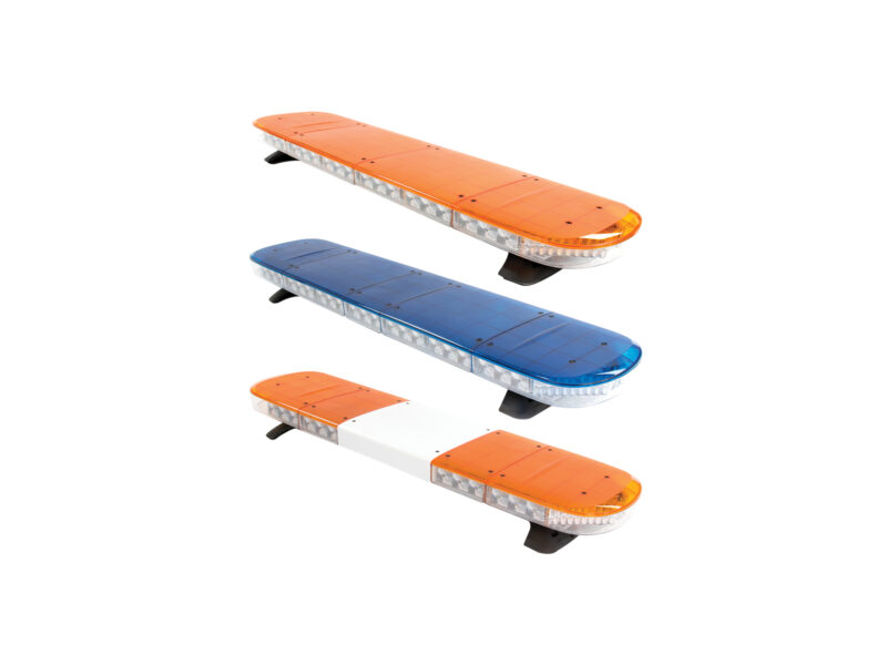 Aegis LED Lightbar Group Angle View Amber, Blue and Amber with White Lenses