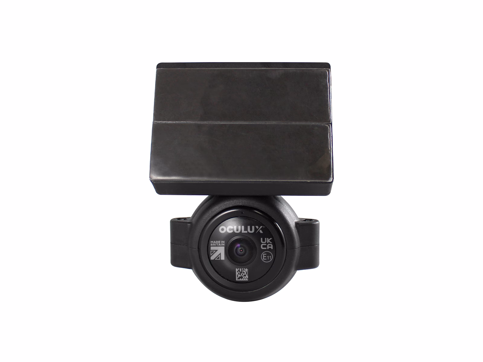 Front View of Occulux® Adjustable Glass Camera Mount Kit complete with Oculux® Wide, 1080p, AHD CCTV Camera