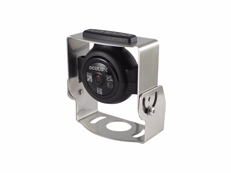 Front Angle view of Medium Duty Pivot Camera Mount complete with Oculux® Wide, 1080p, AHD CCTV Camera