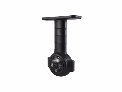 Front Angle View of Occulux® Pedestal Camera Mount Kit with 100mm Bracket and Wide 1080p AHD Camera