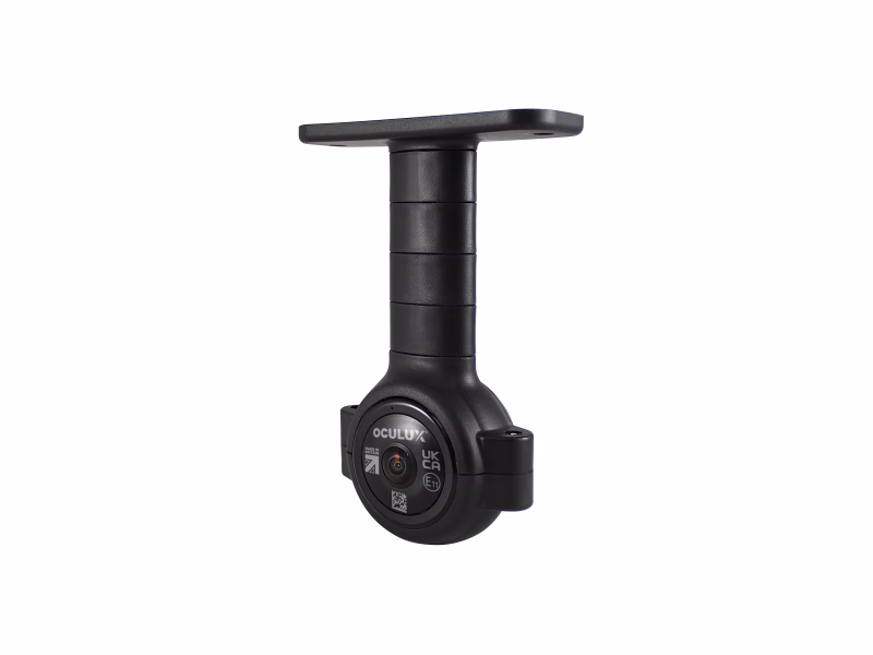 Front Angle View of Occulux® Pedestal Camera Mount Kit with 100mm Bracket and Wide 1080p AHD Camera